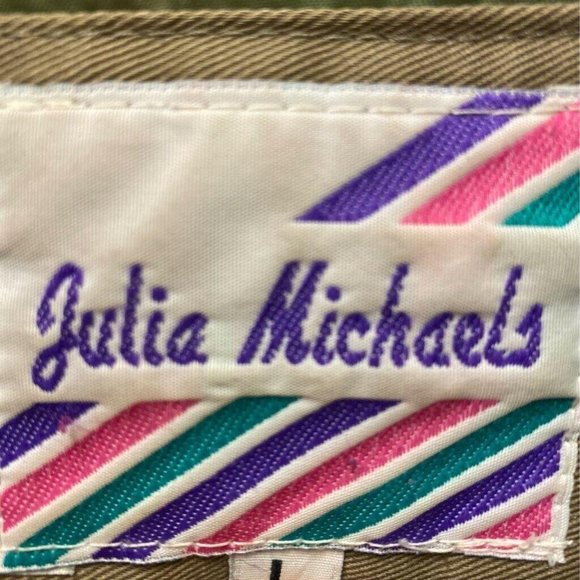 Julia Michaels Womens Jacket Green Floral Zip Up D - Picture 3 of 12